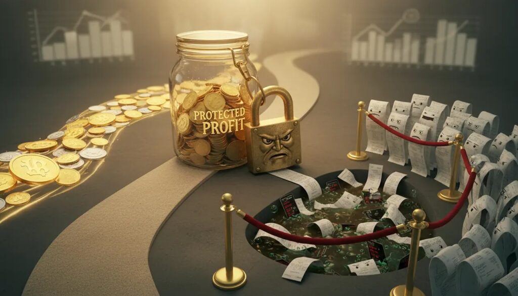 Sales pipeline vs cash reality graphic warning against spending on pipeline