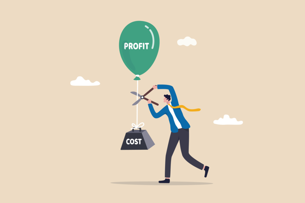 Decision fork showing cut expenses vs raise prices to improve profit