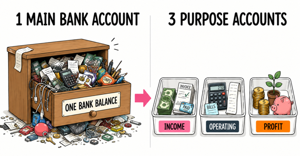 business cash control using three account system